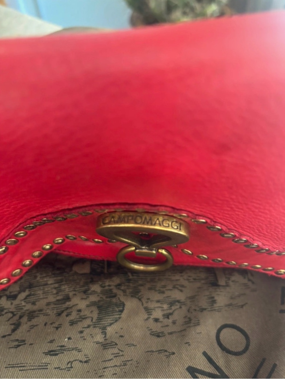 Rare Campomaggi Dark Pink Studded Italian Leather Shoulder Bag w/dustbag! - Picture 3 of 9